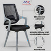MRC Mono ergonomic fixed chair in black and gray with fixed lumbar support and non-slip nylon leg pads