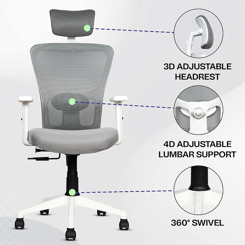 MRC Jazz High-Back Office Chair| Mesh Ergonomic Office Desk Chair with Adjustable Armrests & Lumbar Support - MRC Executive Chairs