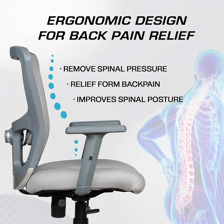 MRC Jazz Mid-Back Office Chair | Office Desk Chair with Adjustable Armrests & Lumbar Support - MRC Executive Chairs