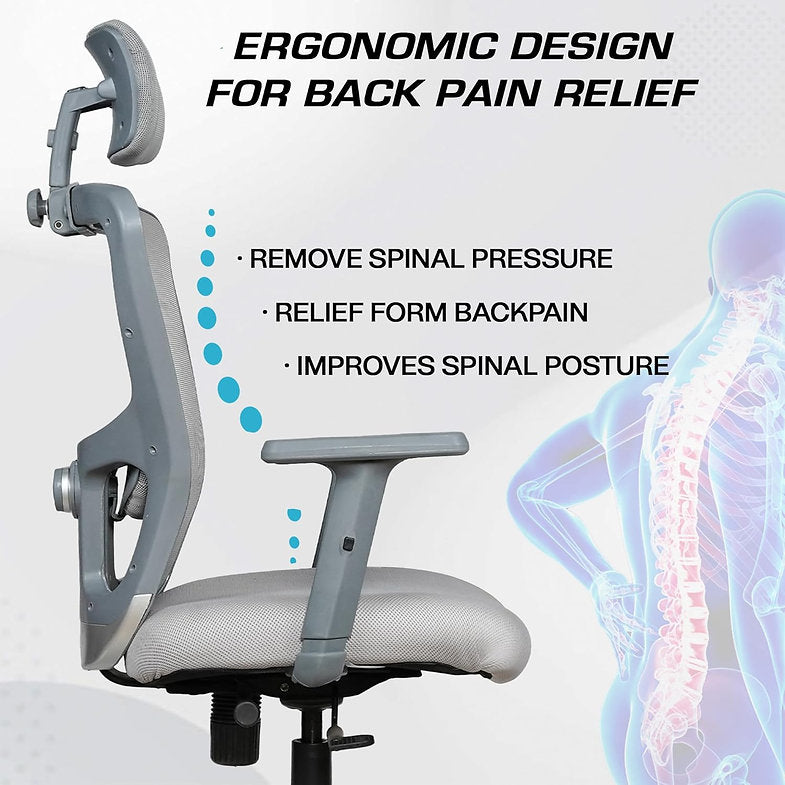 MRC Jazz High-Back Office Chair| Mesh Ergonomic Office Desk Chair with Adjustable Armrests & Lumbar Support - MRC Executive Chairs