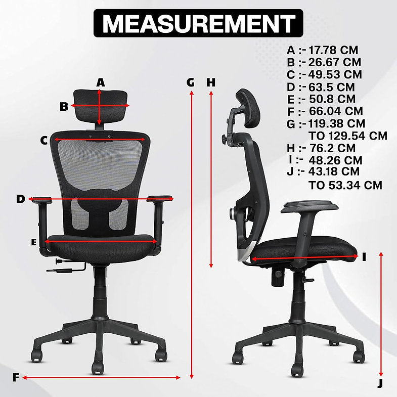 MRC Jazz High-Back Office Chair| Mesh Ergonomic Office Desk Chair with Adjustable Armrests & Lumbar Support - MRC Executive Chairs