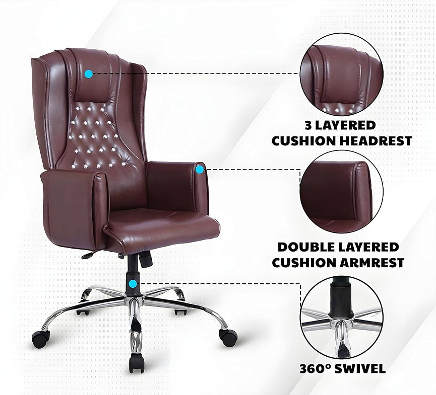 MRC Maharaja King Size Office High Back Boss Chair | Lumbar Support & Heavy Any Position Locking Mechanism - MRC Executive Chairs