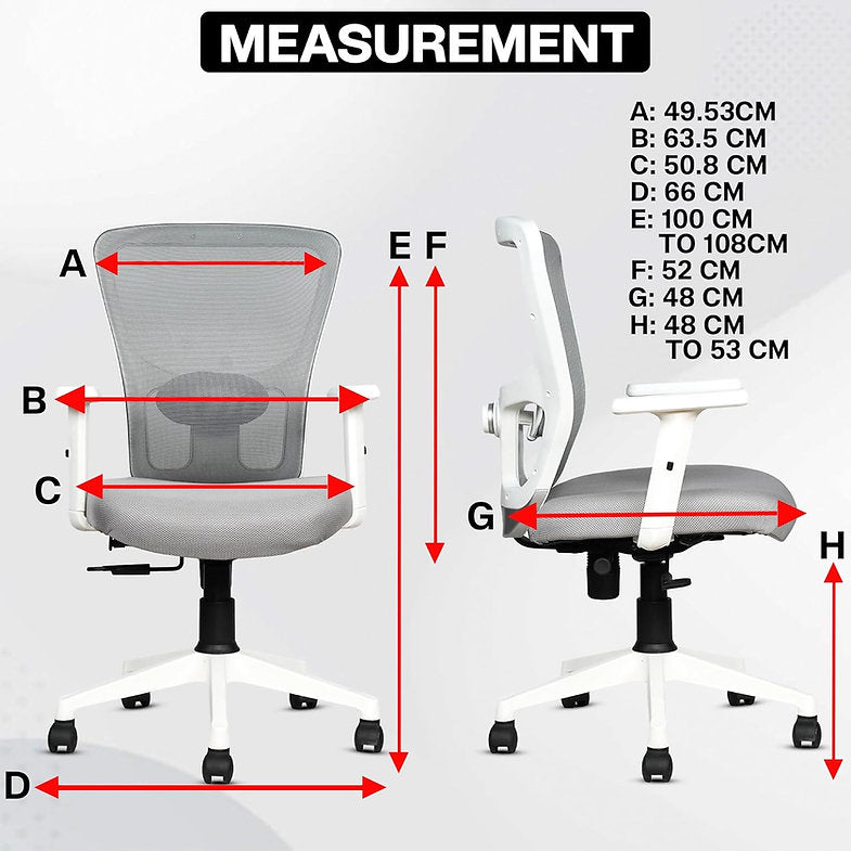 MRC Jazz Mid-Back Office Chair | Office Desk Chair with Adjustable Armrests & Lumbar Support - MRC Executive Chairs