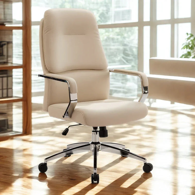 MRC Calvin Mid-back a fusion of sophistication and comfort for the modern workspace. This high-back swivel chair features a moulded foam seat and back upholstered in PU leatherite, ensuring luxurious comfort and durability. Equipped with aluminium fixed armrests and a multi-functional mechanism with tension control