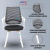 mrc mono fixed chair in black and white with fixed lumbar support and non slip nylon leg pads.