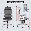 Ergonomic swivel office chair with 3D adjustable features, mesh upholstery, and chrome frame