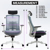 MRC Alcazar Ergonomic Office Chair, Mesh High Back Home Office Computer Chair with Adjustable Lumbar Support, 3D Armrests - MRC Executive Chairs