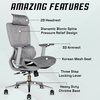 MRC Bravo Premium Ergonomic Office Chair | 2D Head Rest | Dynamic bionic spine pressure relief design | 3D Armrest | Korean Mesh Seat | Three Step Locking Lever | Heavy Duty Chrome Base - MRC Executive Chairs