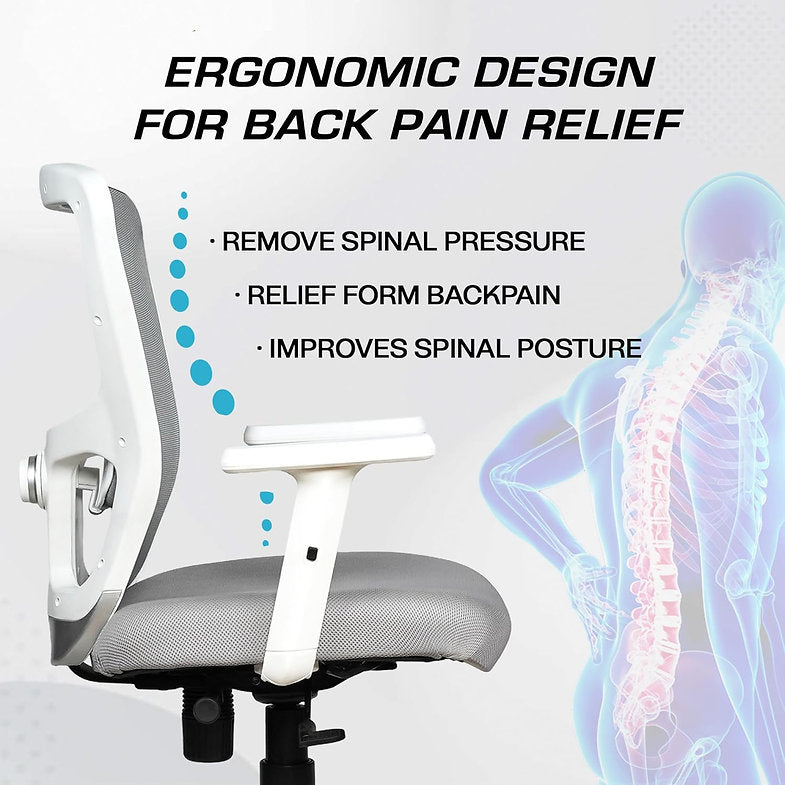 MRC Jazz Mid-Back Office Chair | Office Desk Chair with Adjustable Armrests & Lumbar Support - MRC Executive Chairs