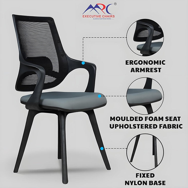 MRC Mono Fixed Ergonomic Office Chairs | Breathable Mesh & Study–Lumbar Support with Heavy Duty Nylon Base - MRC Executive Chairs