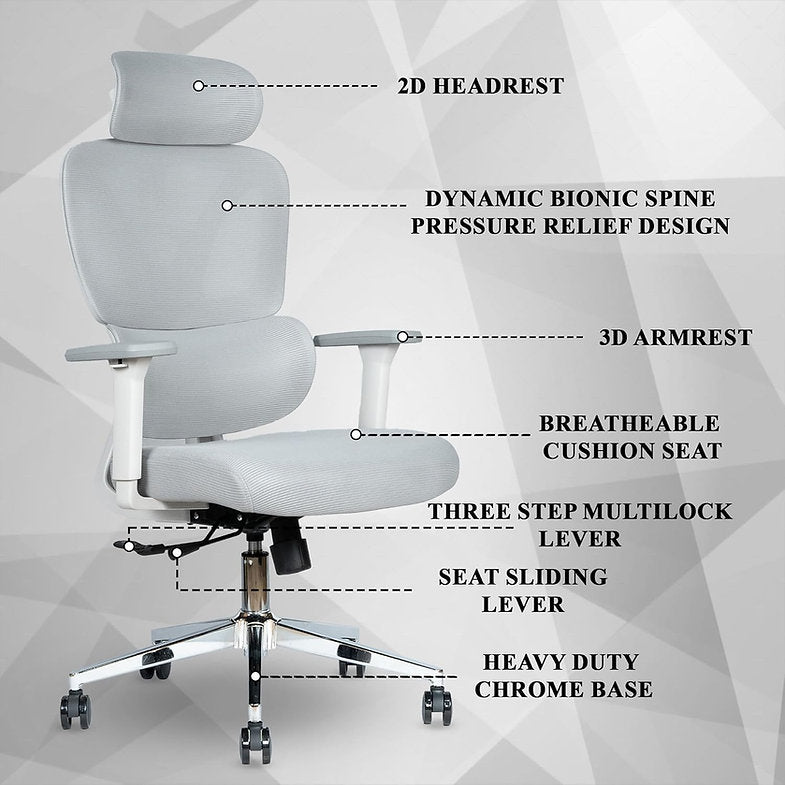 MRC Panther Cushion | Premium Ergonomic Office Chair | 3D Armrests, Multi Lock Mechanism, Seat Sliding - MRC Executive Chairs