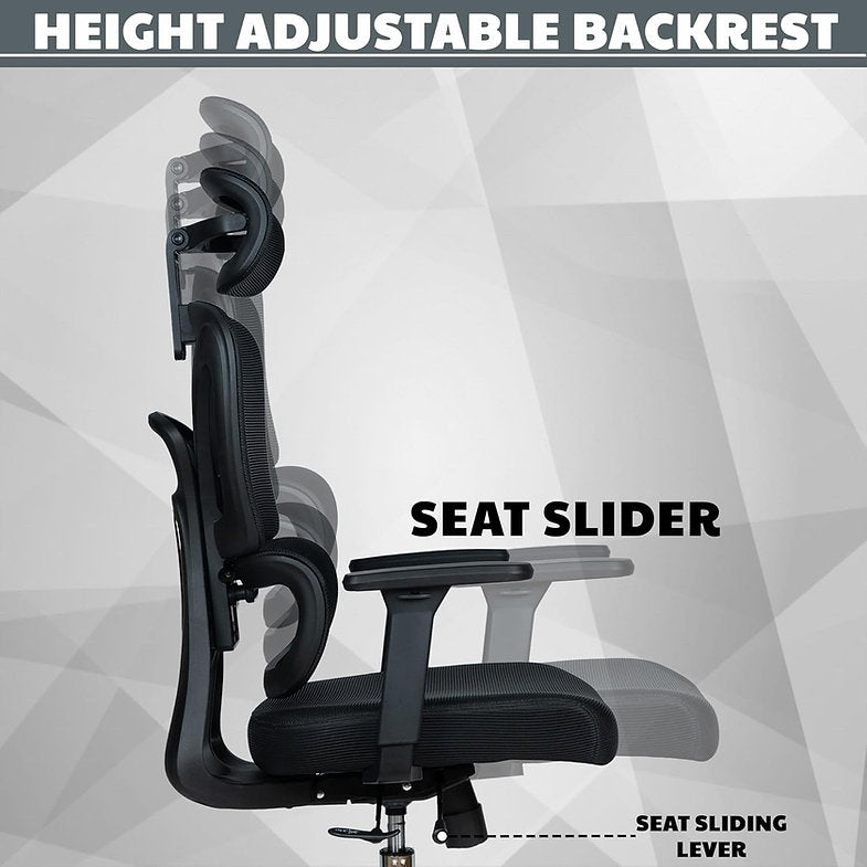 MRC Panther Cushion | Premium Ergonomic Office Chair | 3D Armrests, Multi Lock Mechanism, Seat Sliding - MRC Executive Chairs