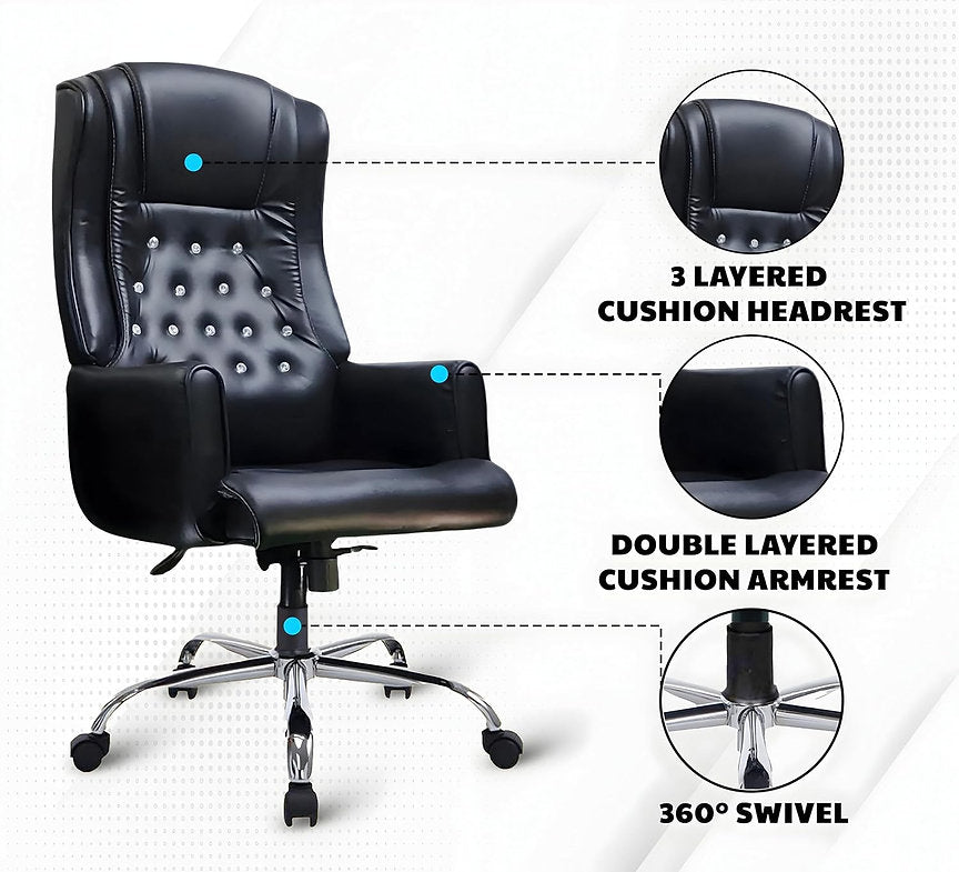 MRC Maharaja King Size Office High Back Boss Chair | Lumbar Support & Heavy Any Position Locking Mechanism - MRC Executive Chairs