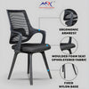 MRC Mono ergonomic fixed chair in black with fixed lumbar support and non-slip nylon leg pads.