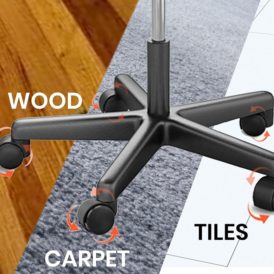 60MM Black Wheels | Heavy-Duty Replacement Casters with 250 kg Load Capacity for Smooth & Silent Rolling | Chair Accessories - MRC Executive Chairs