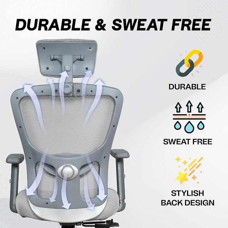 MRC Jazz High-Back Office Chair| Mesh Ergonomic Office Desk Chair with Adjustable Armrests & Lumbar Support - MRC Executive Chairs