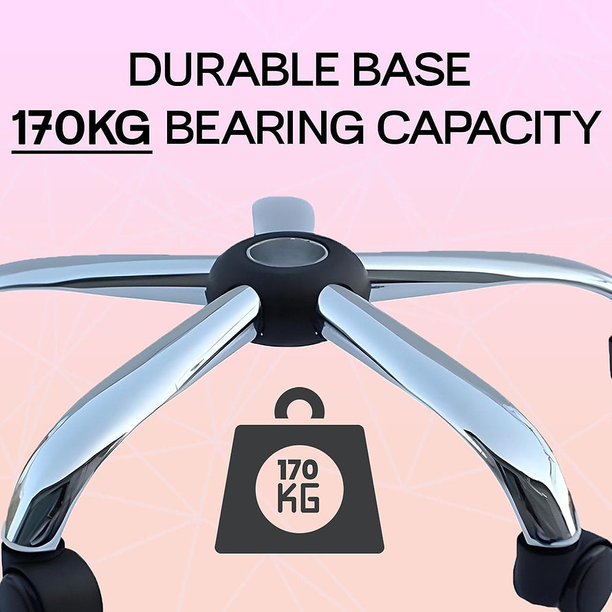 Chrome Base | Heavy Duty Chair Base with Wheels/Chair Stand/Stand Replacement/Metal 25" Inches with Nylon Wheels | Chair Accessories - MRC Executive Chairs