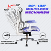 Adjustable ergonomic office chair with breathable 3D mesh backrest and headrest