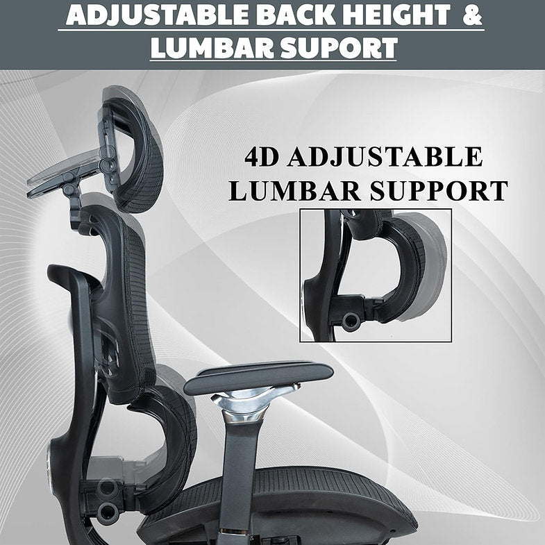 MRC Legacy Premium Ergonomic Office Chair | Adjustable Lumbar Support, 8D Armrests, Multi-Tilt Lock Mechanism, Seat Sliding - MRC Executive Chairs