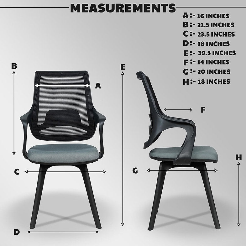 MRC Mono Fixed Ergonomic Office Chairs | Breathable Mesh & Study–Lumbar Support with Heavy Duty Nylon Base - MRC Executive Chairs