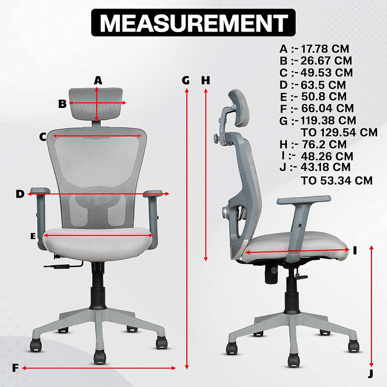 MRC Jazz High-Back Office Chair| Mesh Ergonomic Office Desk Chair with Adjustable Armrests & Lumbar Support - MRC Executive Chairs