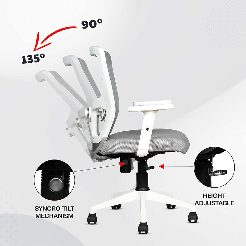 MRC Jazz Mid-Back Office Chair | Office Desk Chair with Adjustable Armrests & Lumbar Support - MRC Executive Chairs