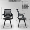 Black MRC Mono fixed office chair featuring an ergonomic upholstered mesh back and nylon frame.