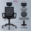 MRC Boom High-Back Office Chair | Ergonomic Desk Office Chair with Adjustable Head Rest and Revolving Heavy Duty Nylon Base - MRC Executive Chairs