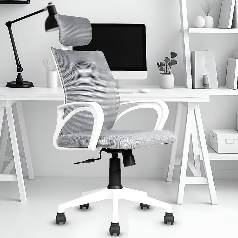 MRC Boom High-Back Office Chair | Ergonomic Desk Office Chair with Adjustable Head Rest and Revolving Heavy Duty Nylon Base