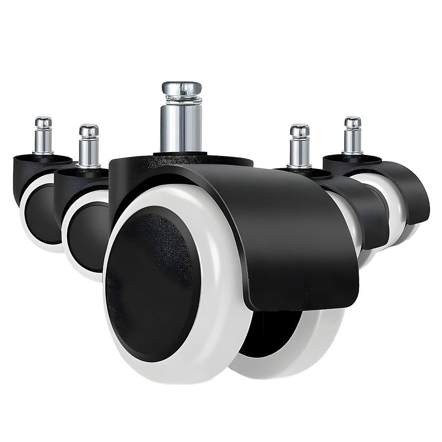 50MM Black & White Wheels | Heavy-Duty Replacement Casters with 250 kg Load Capacity for Smooth & Silent Rolling | Chair Accessories - MRC Executive Chairs