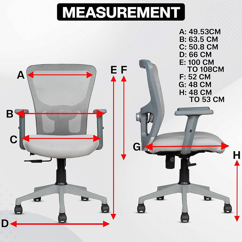 MRC Jazz Mid-Back Office Chair | Office Desk Chair with Adjustable Armrests & Lumbar Support - MRC Executive Chairs